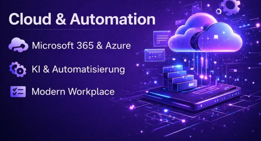 Cloud & Automation – Microsoft 365 & Azure, KI & Automatisierung, Modern Workplace.
