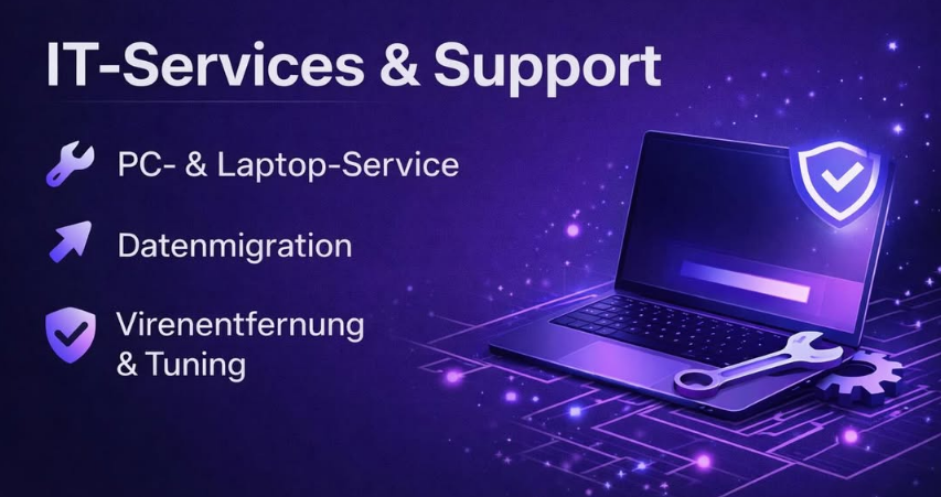 IT-Services & Support – PC- & Laptop-Service, Datenmigration, Virenentfernung & Tuning.